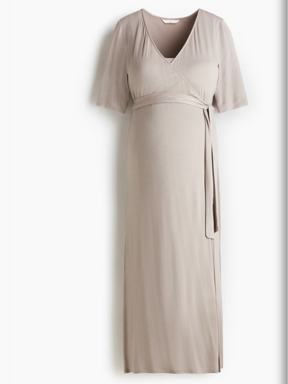 H&M Taupe Wrap Maternity Maxi Dress